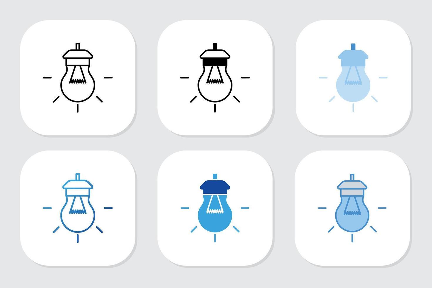 lightbulb icons with various design styles vector