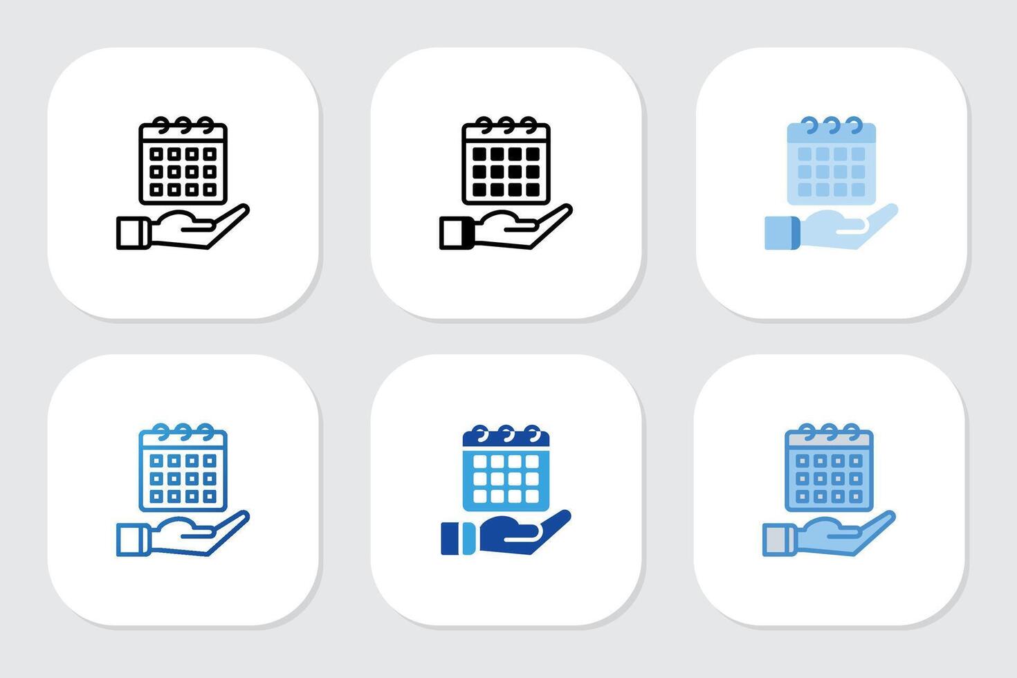calendars icon with various design style vector