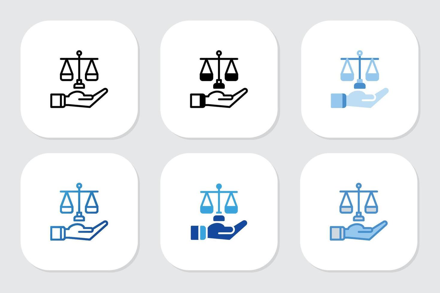 law icons with various design style vector