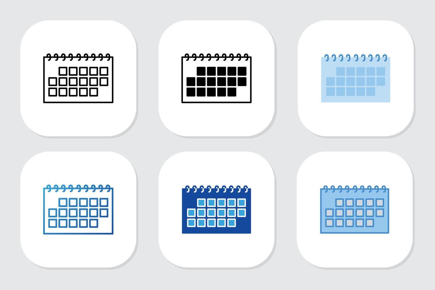 calendar icons with various design styles vector