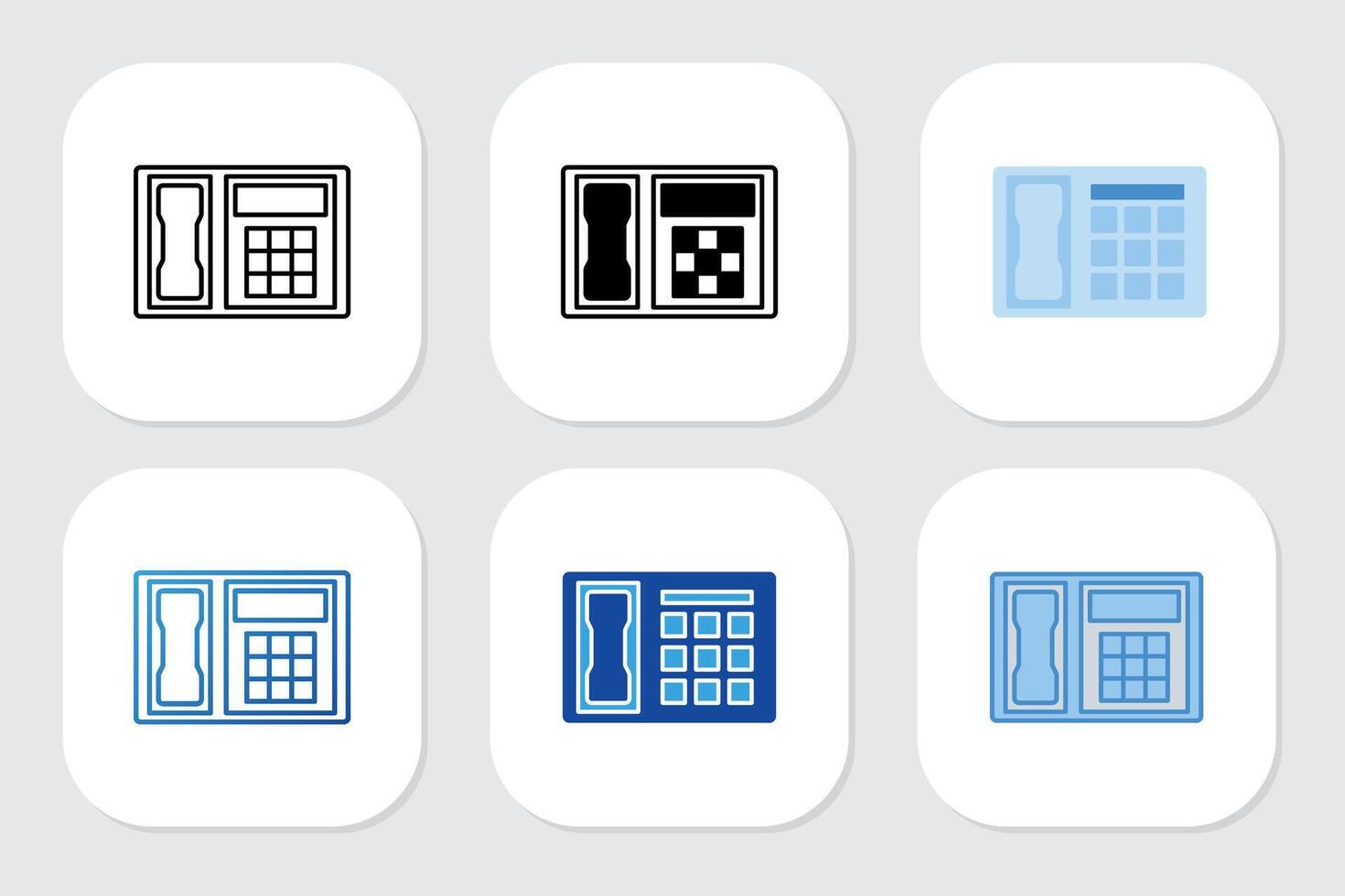 telephone icons with various design styles vector