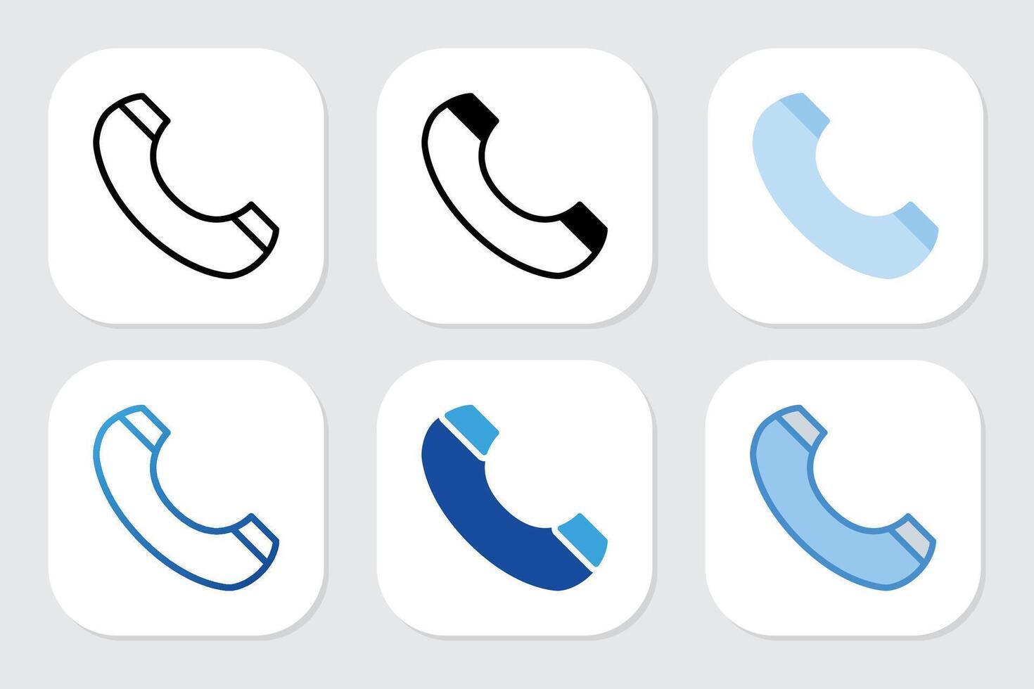 phone icons with various design styles vector