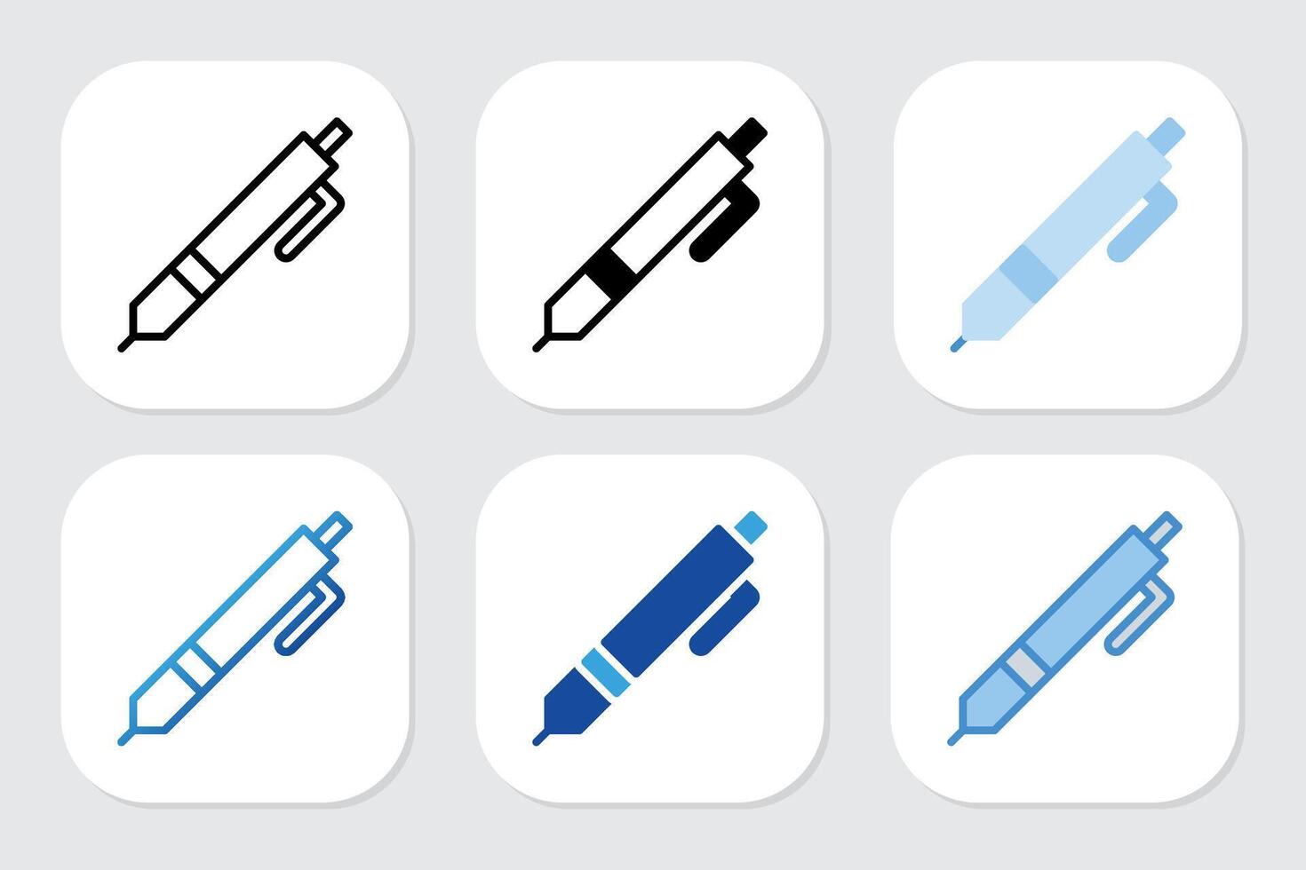 pen icons with various design style vector