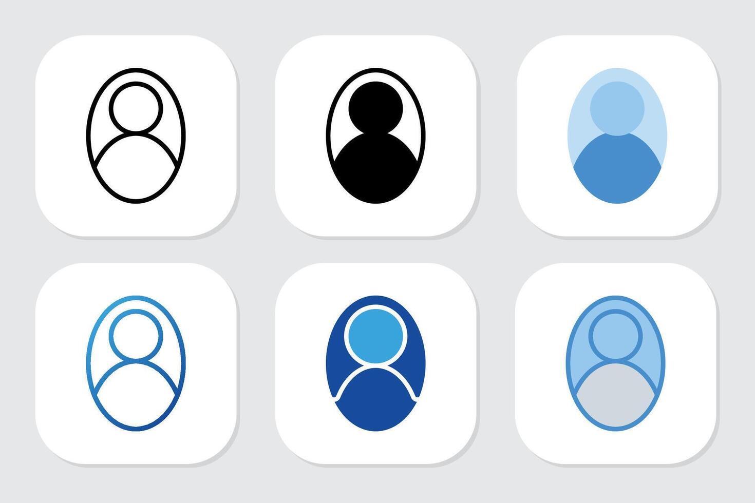 person icons with various design styles vector