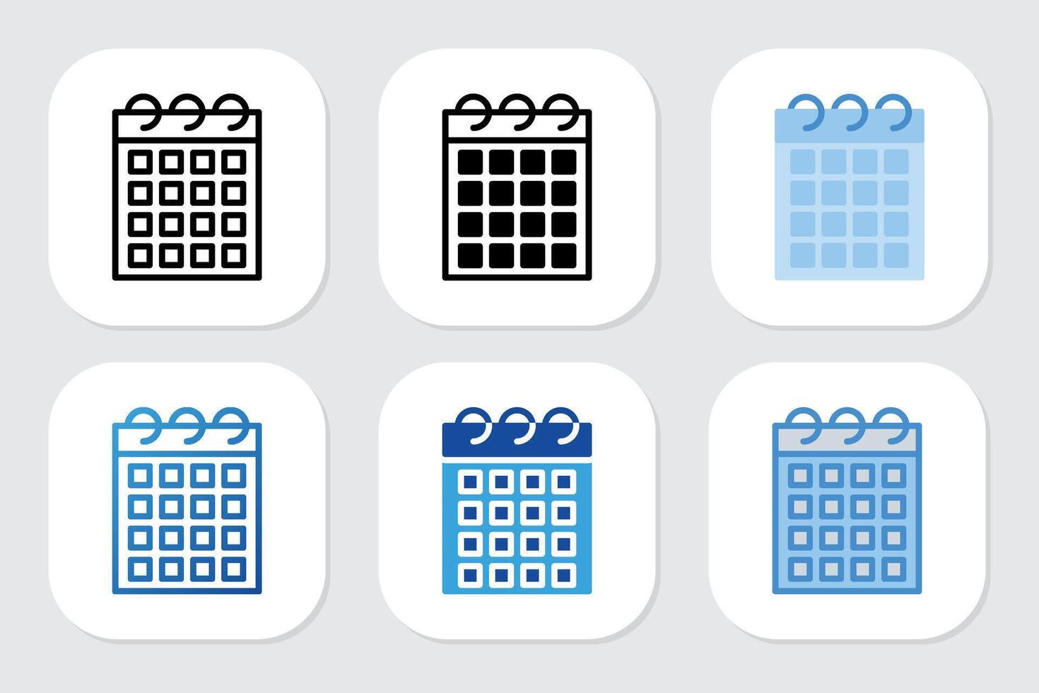 calendar icons with various design style vector