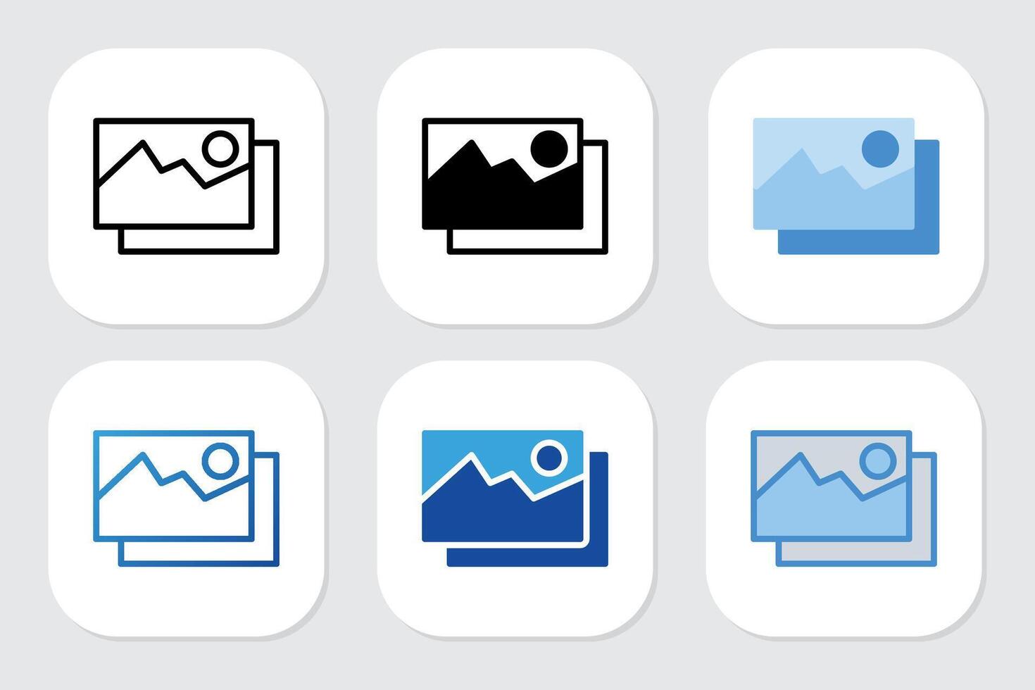 gallery icons with various design styles vector