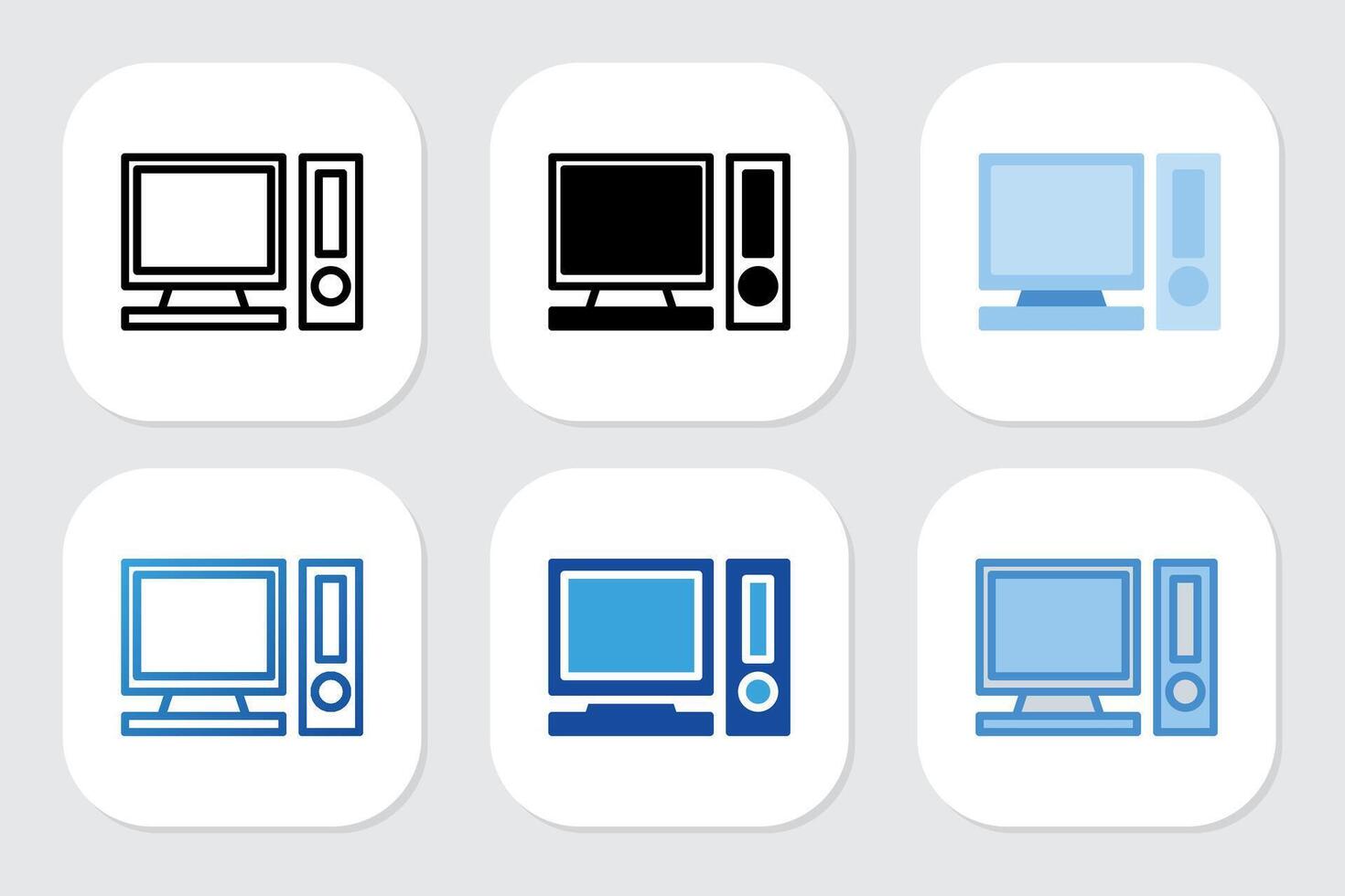 computer icons with various design styles vector