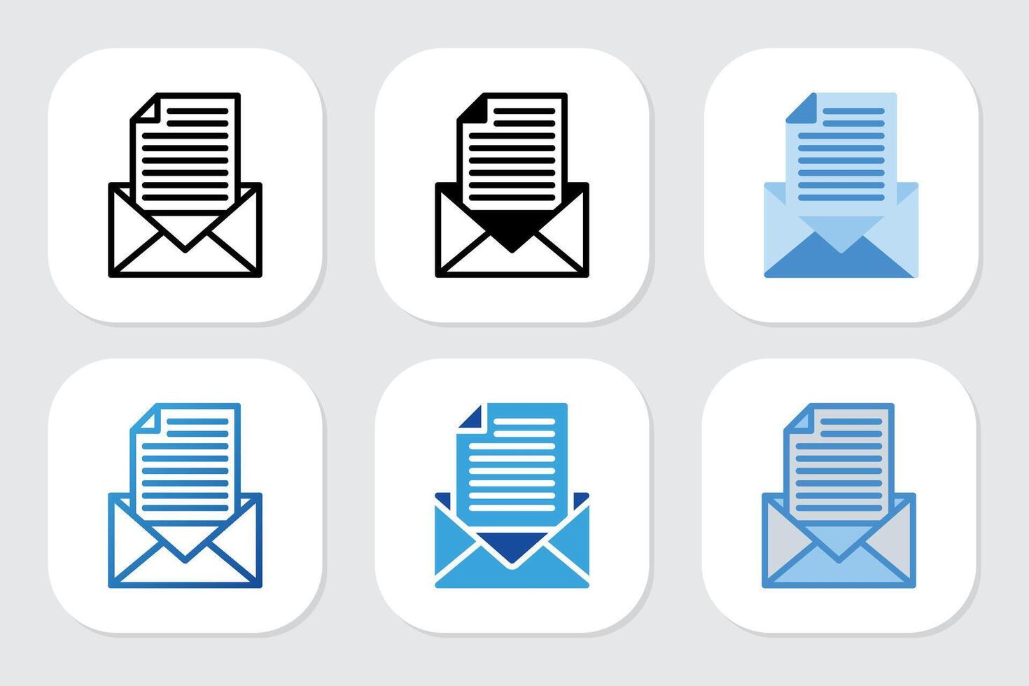 message icons with various design styles vector