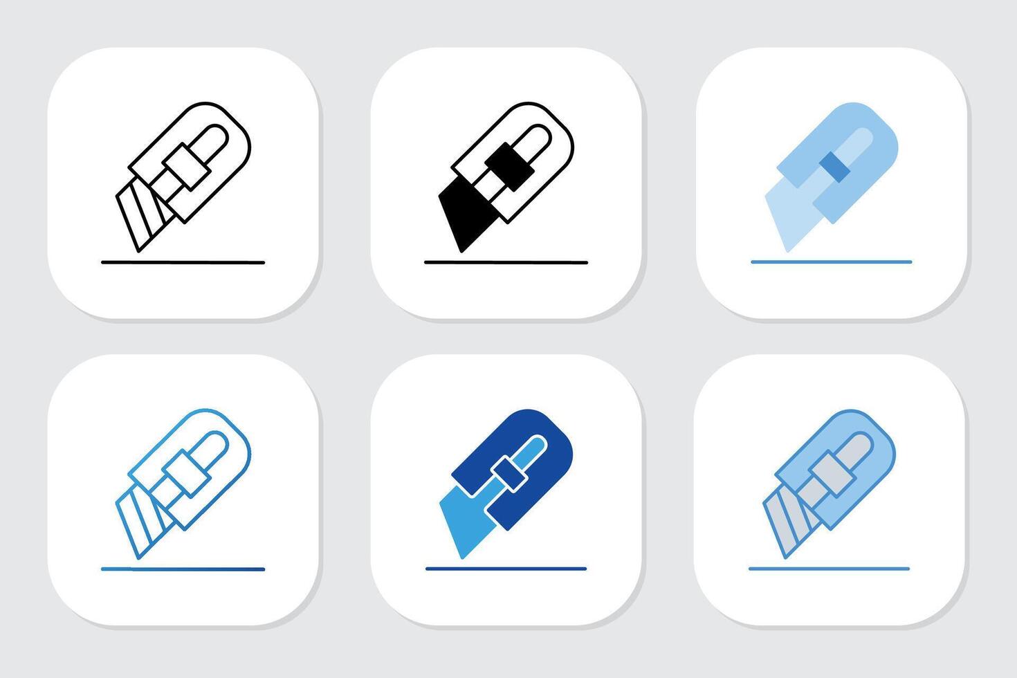 cutter icons with various design styles vector