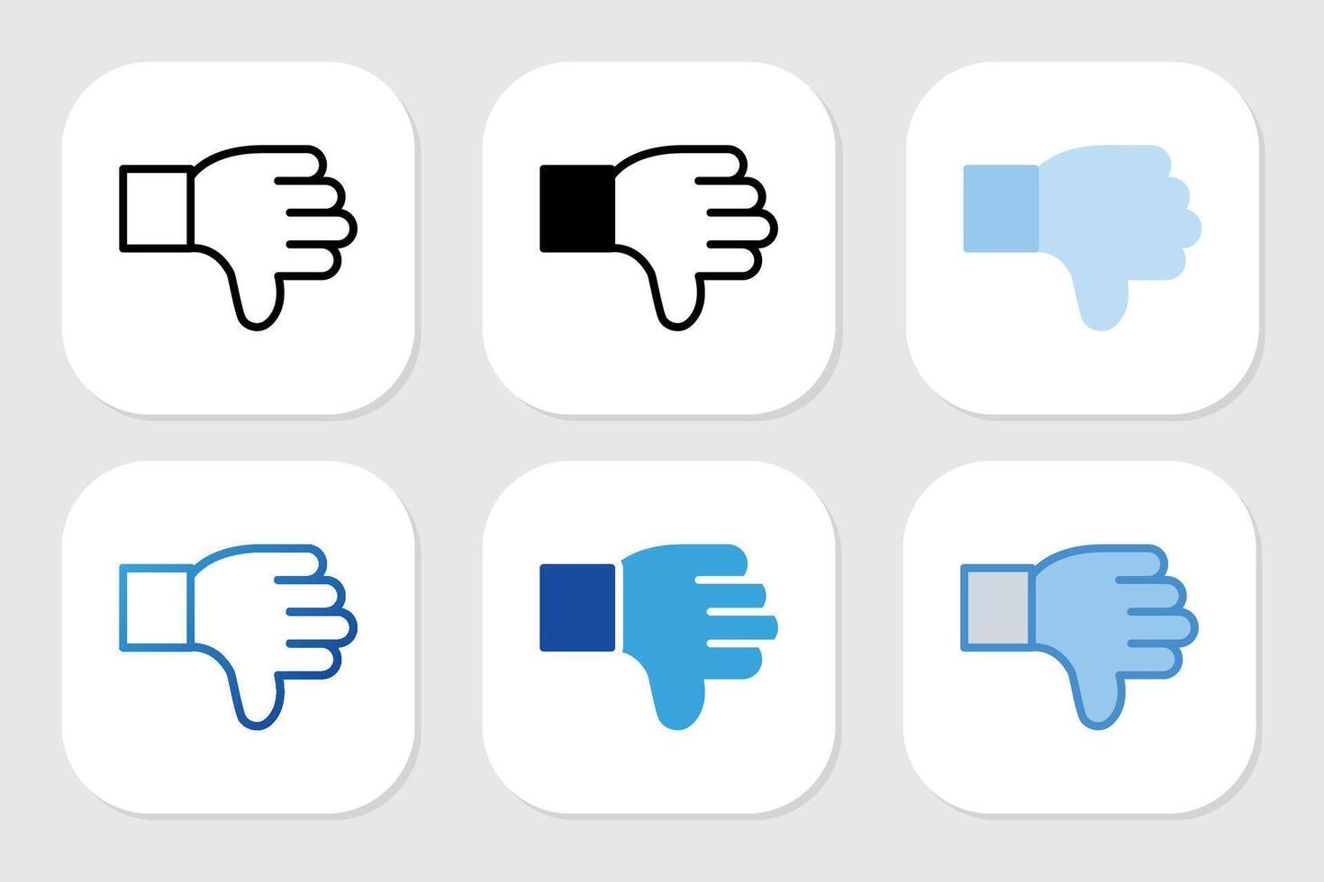 dislike icons with various design styles vector
