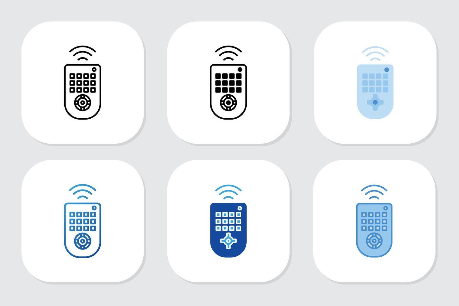 remote icons with various design styles vector