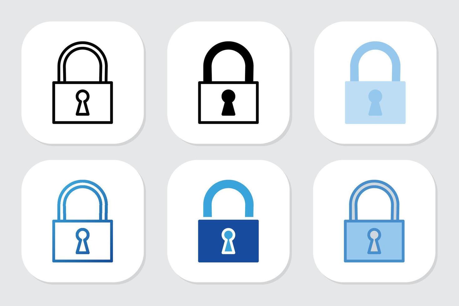 lock icons with various design styles vector