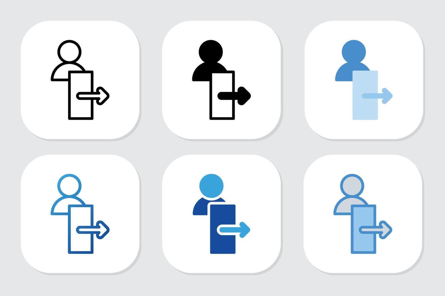 logout icons with various design styles vector