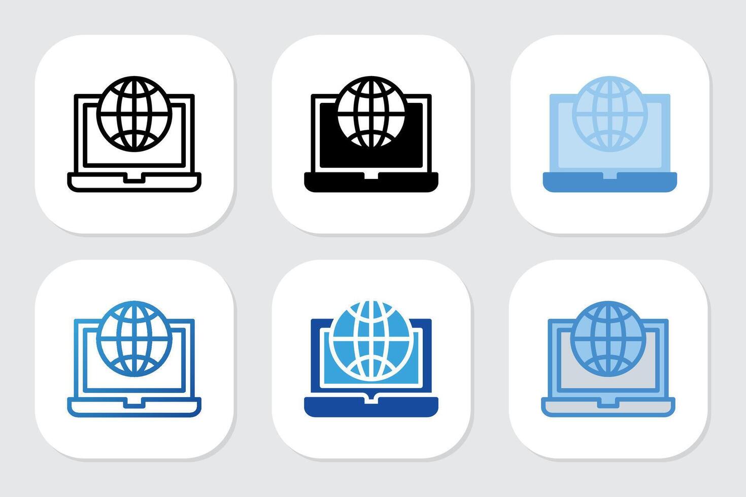 computer network icons with various design styles vector