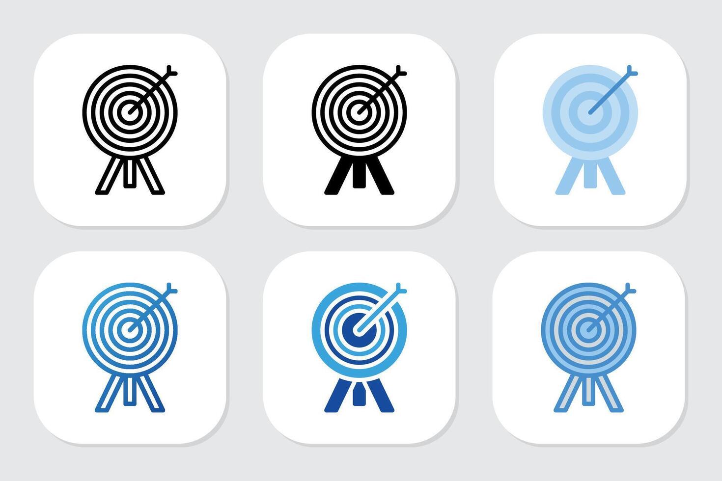 target icon with various design style vector