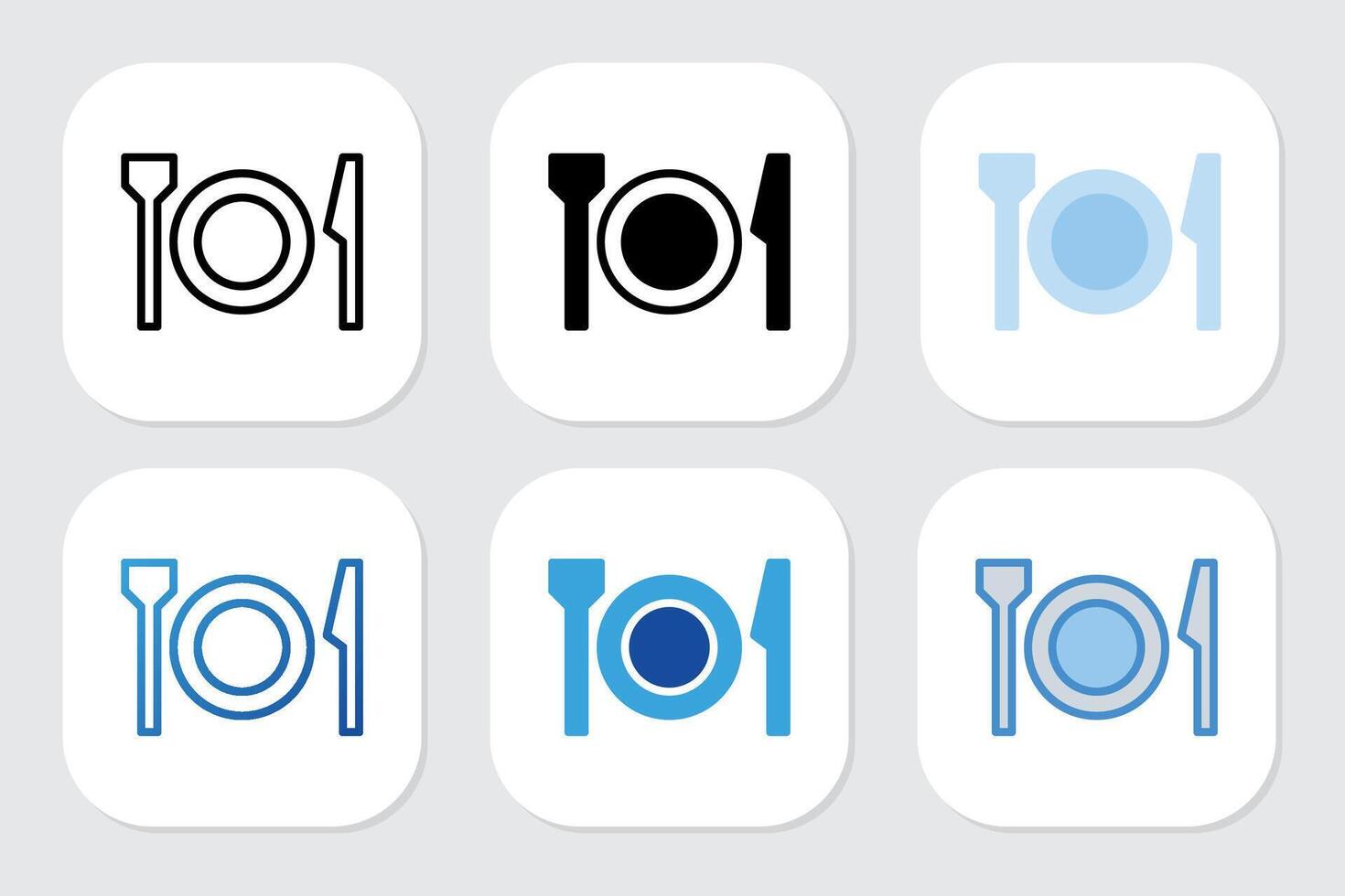 restaurant icons with various design styles vector