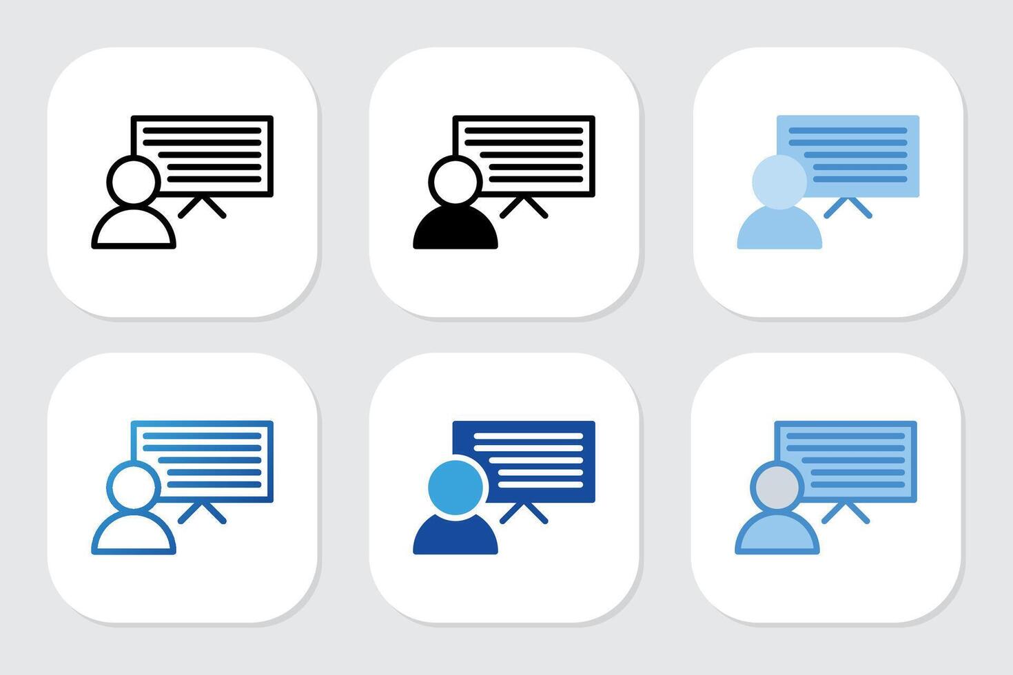 teacher icons with various design styles vector