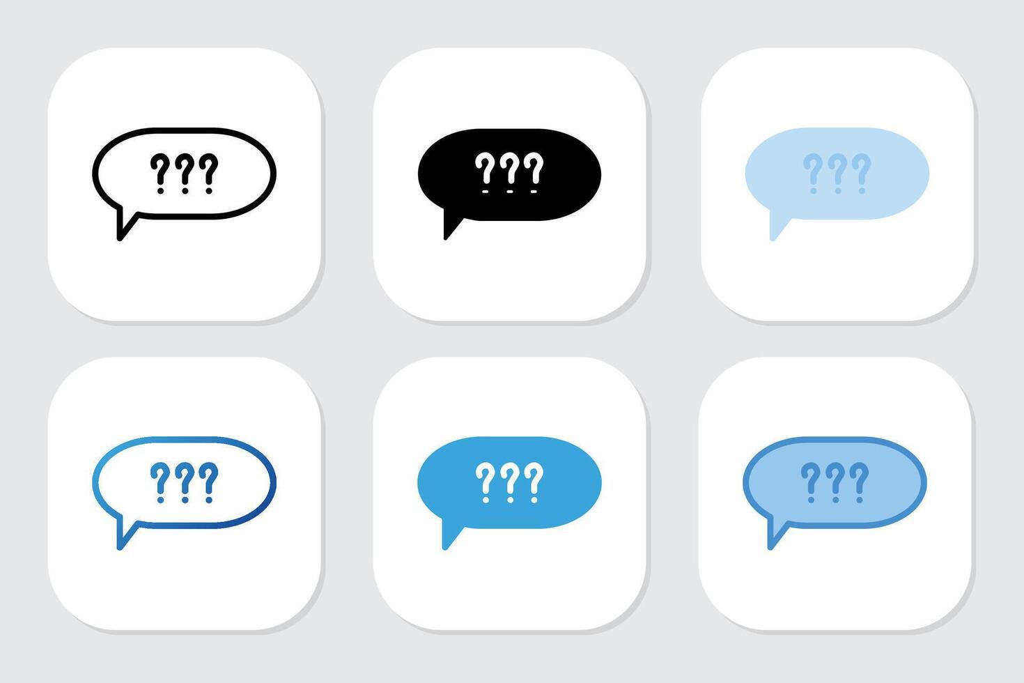 question icons with various design styles vector