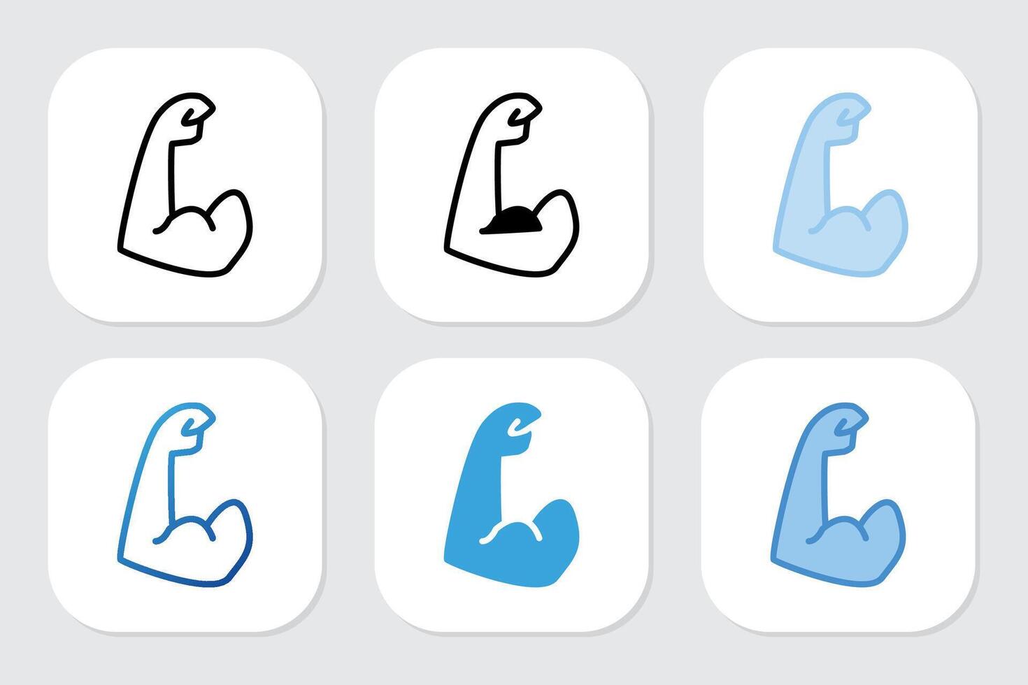 arm icons with various design styles vector