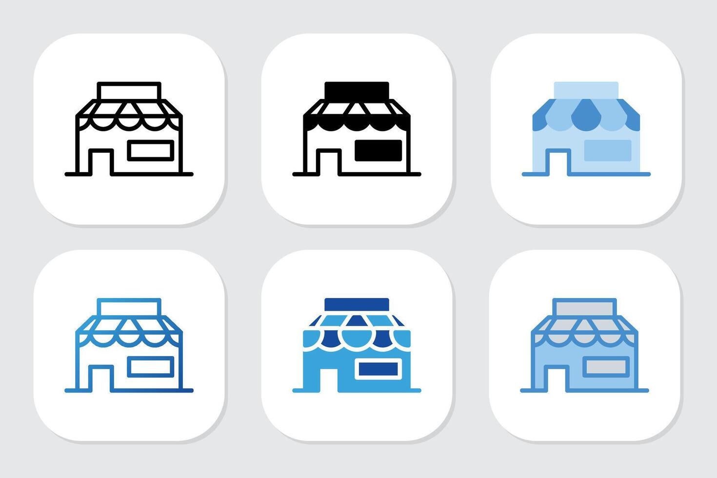 shop icons with various design styles vector
