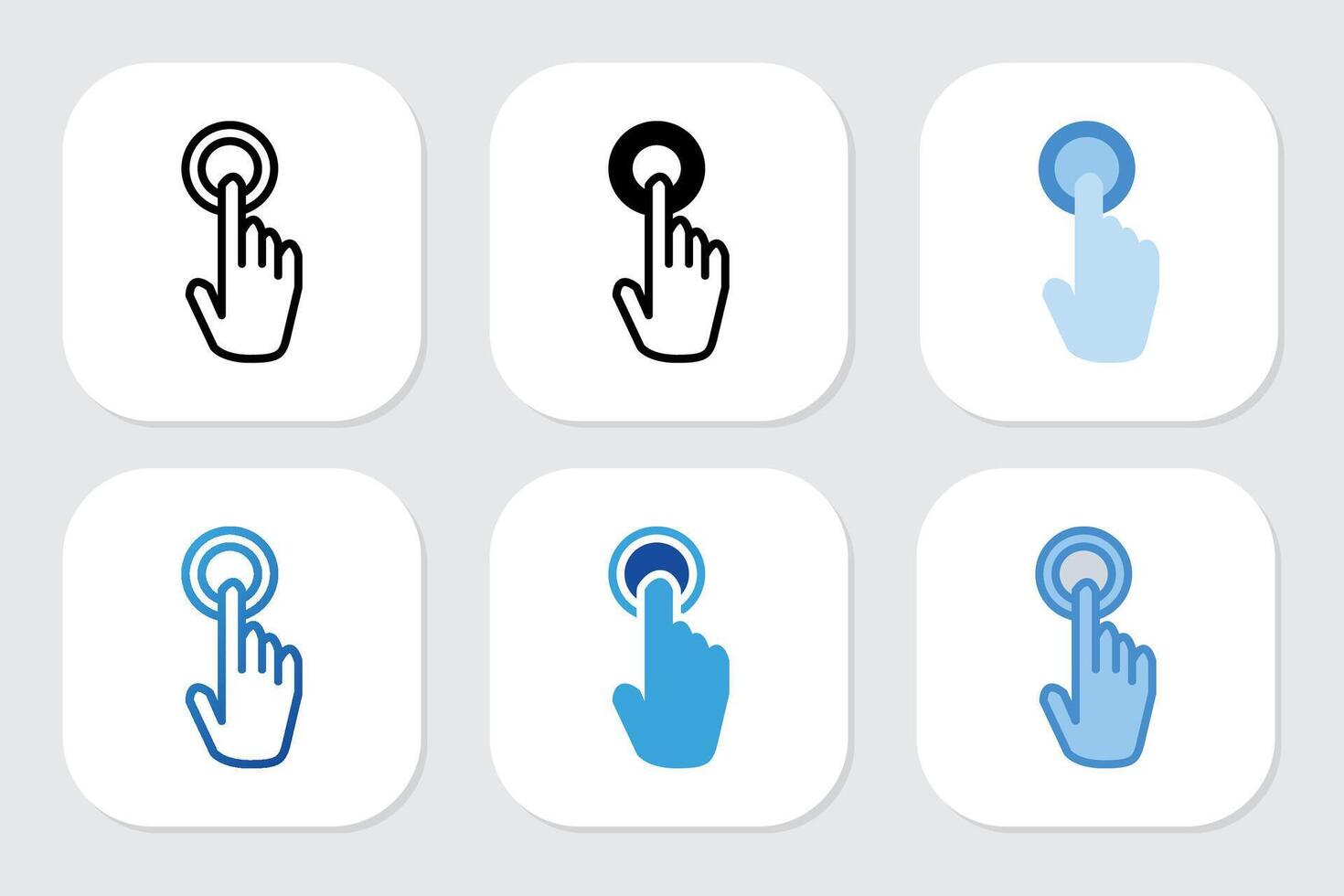 click icons with various design styles vector