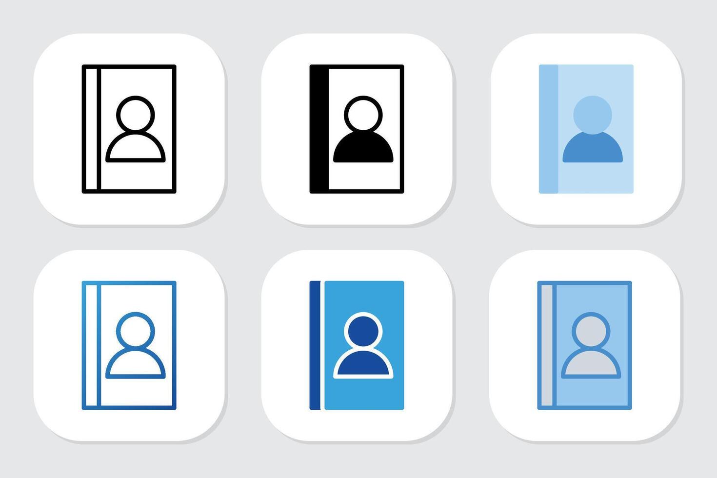 contact icons with various design styles vector