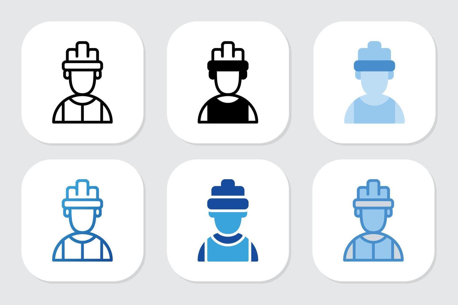 worker icons with various design styles vector