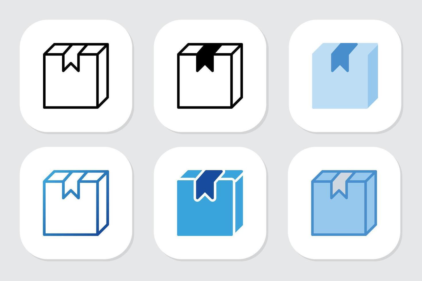 box icons with various design styles vector