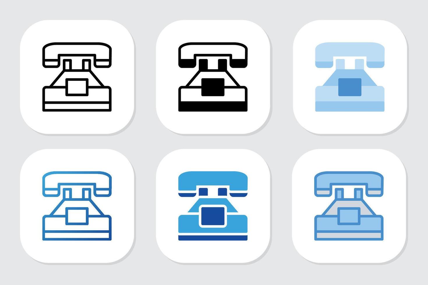 telephone icons with various design style vector