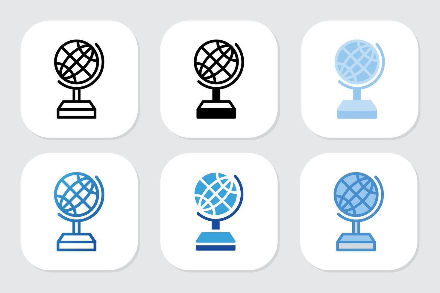 globe icons with various design style vector