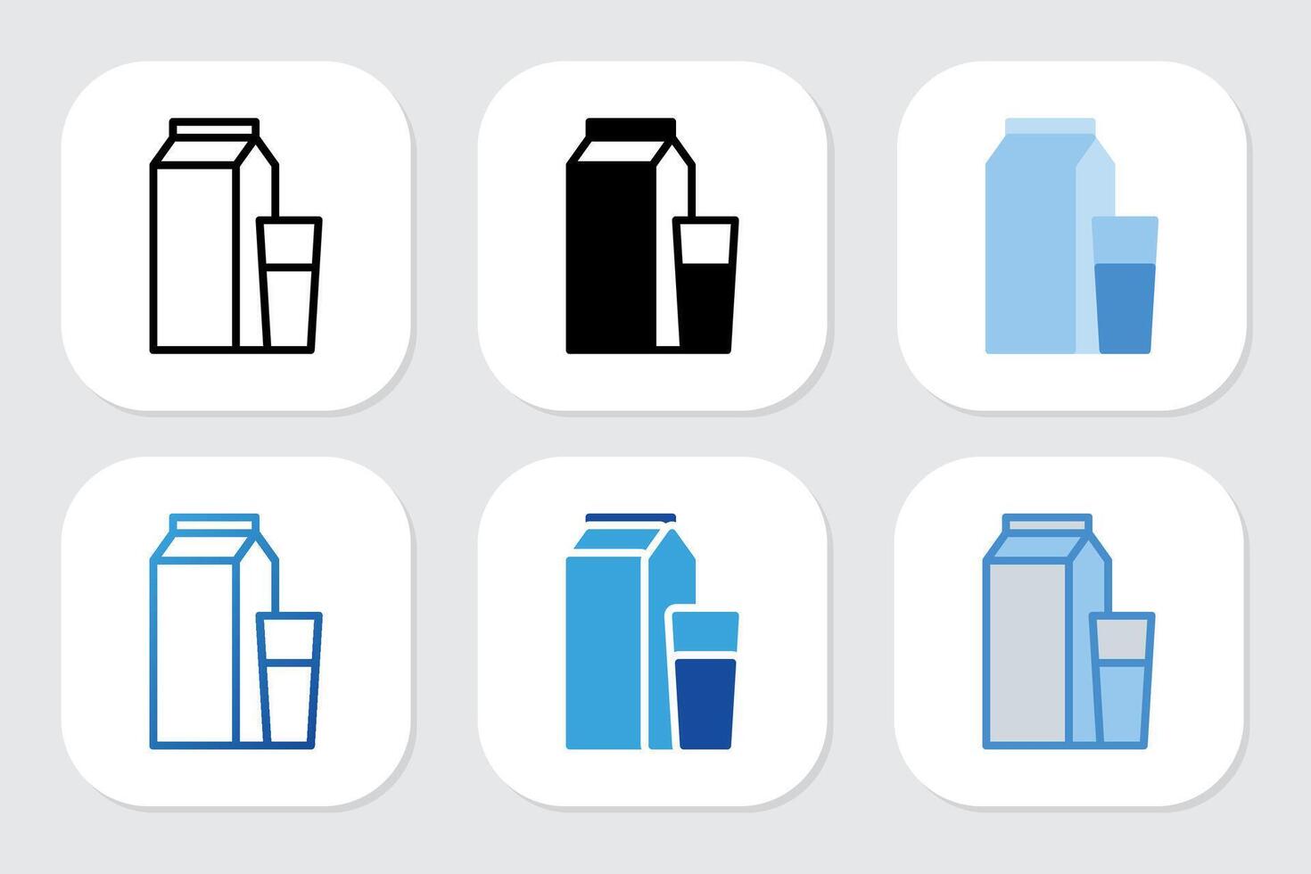 Milk icons with various design styles vector