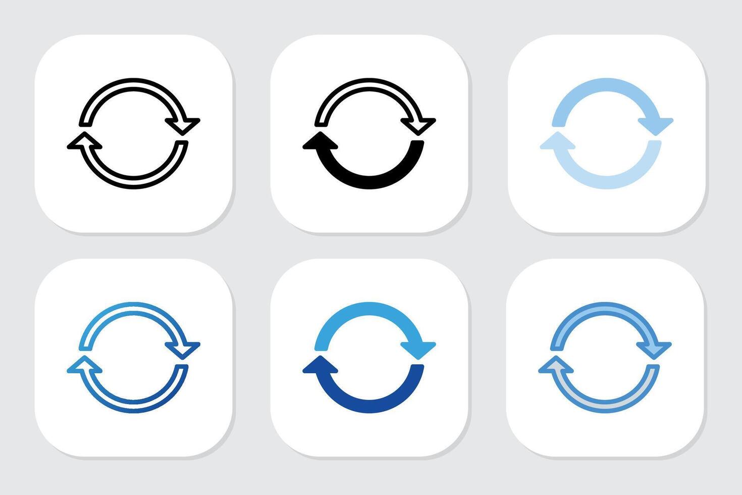 Refresh icons with various design styles vector