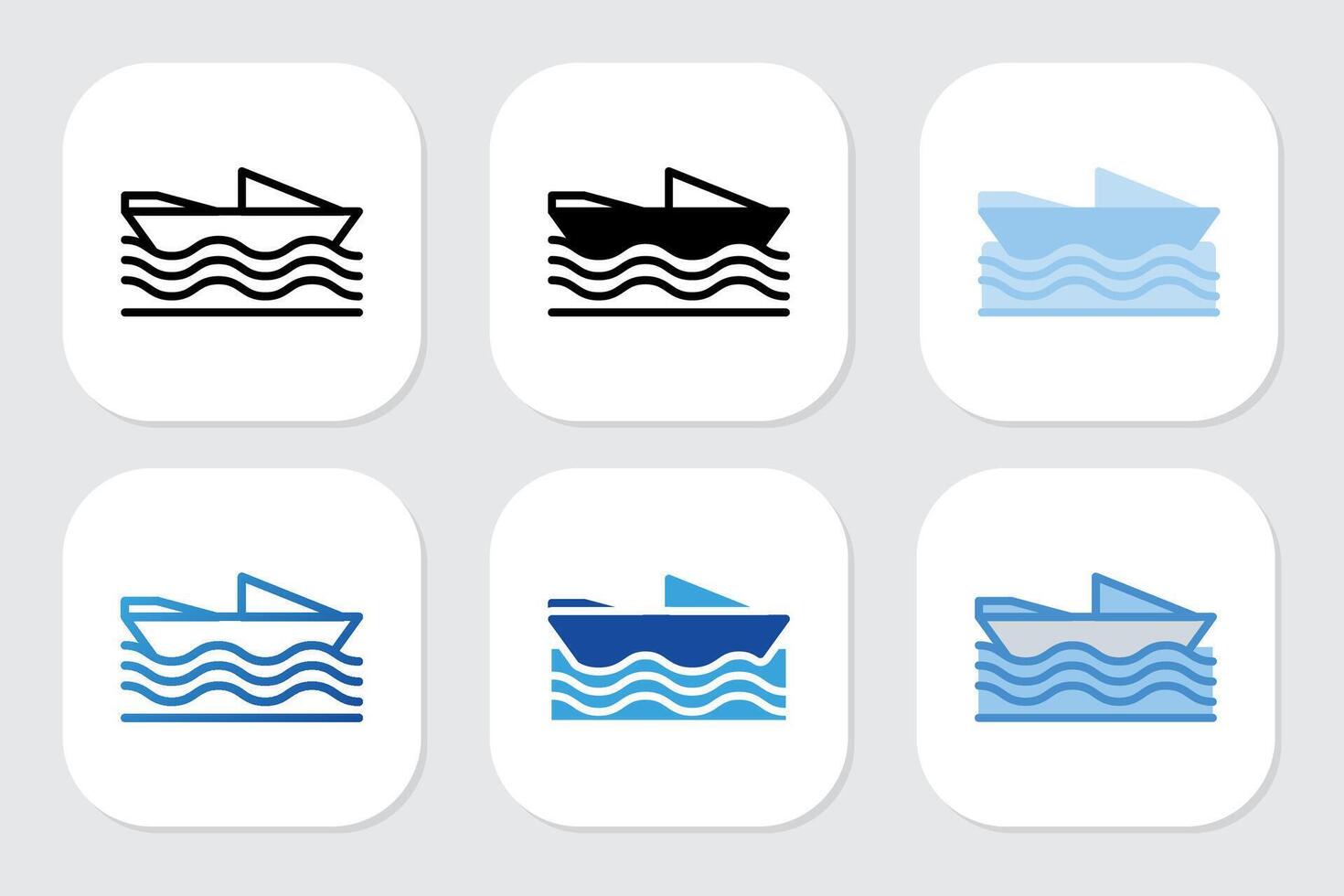 Boat icons with various design styles vector