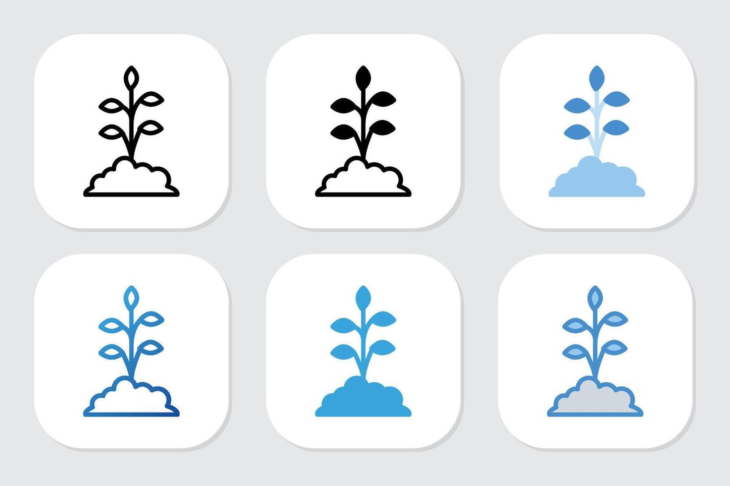 plant icons with various design style vector