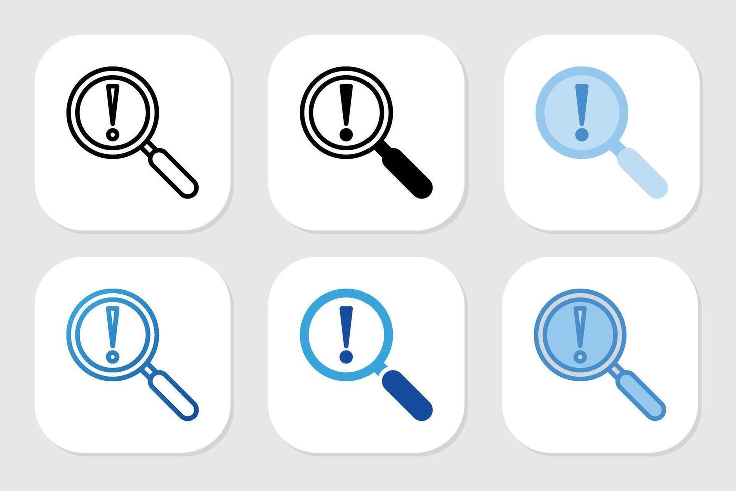 Problem icons with various design styles vector