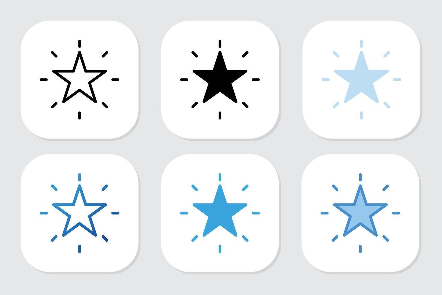 Stars icons with various design styles vector