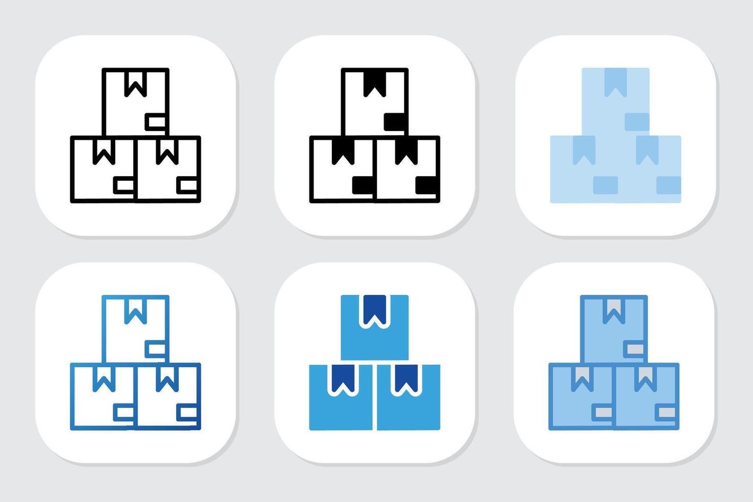 Stock icons with various design styles vector