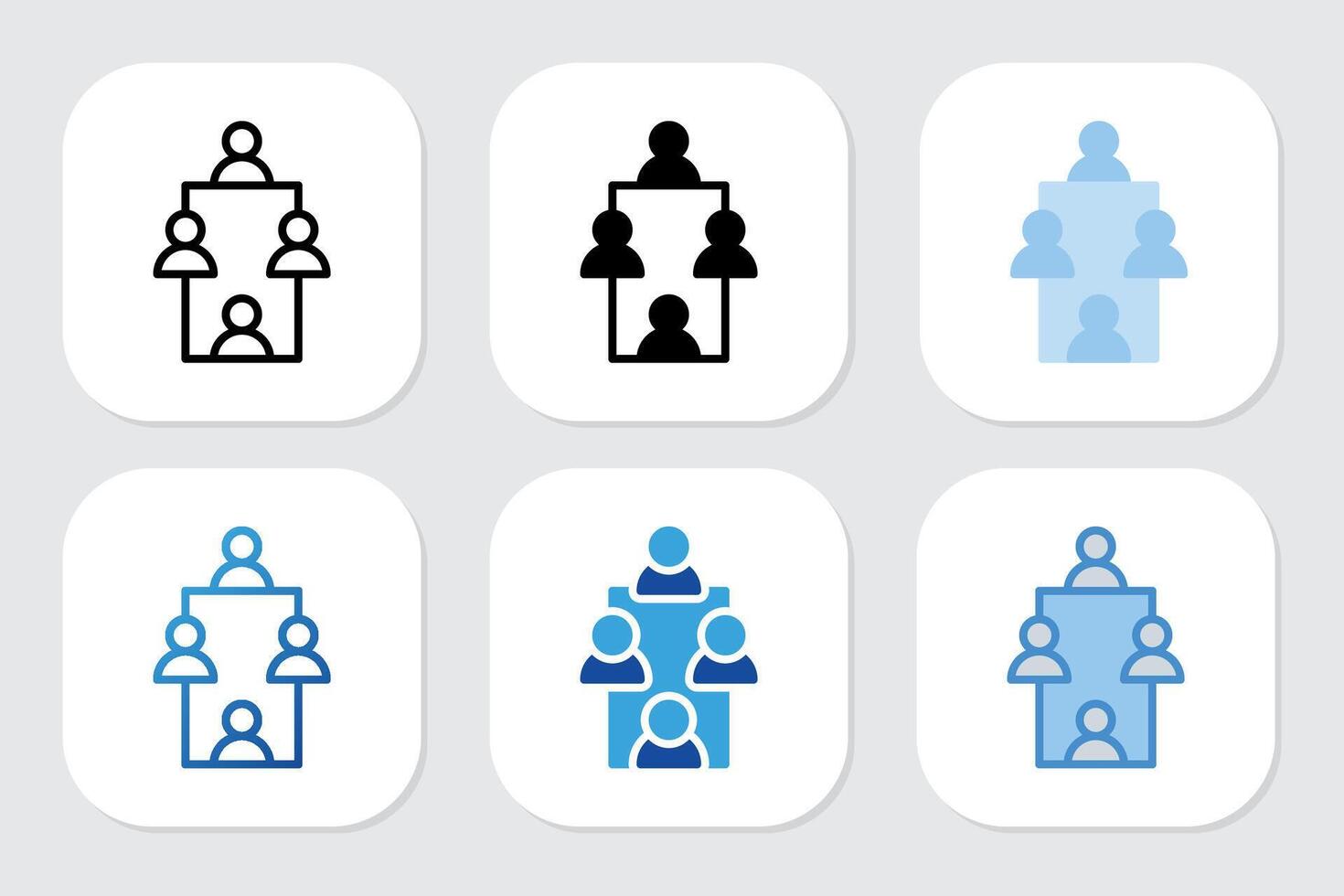 meeting icons with various design styles vector