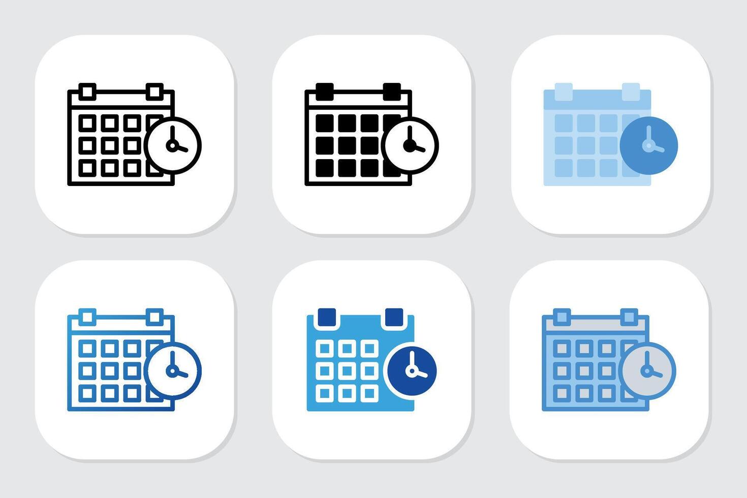 date icons with various design style vector
