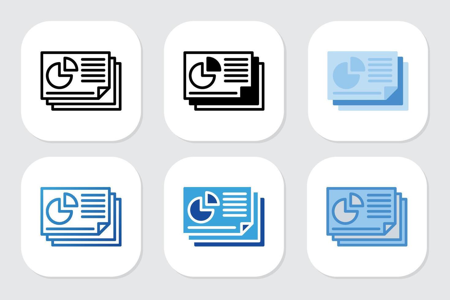 report icons with various design styles vector