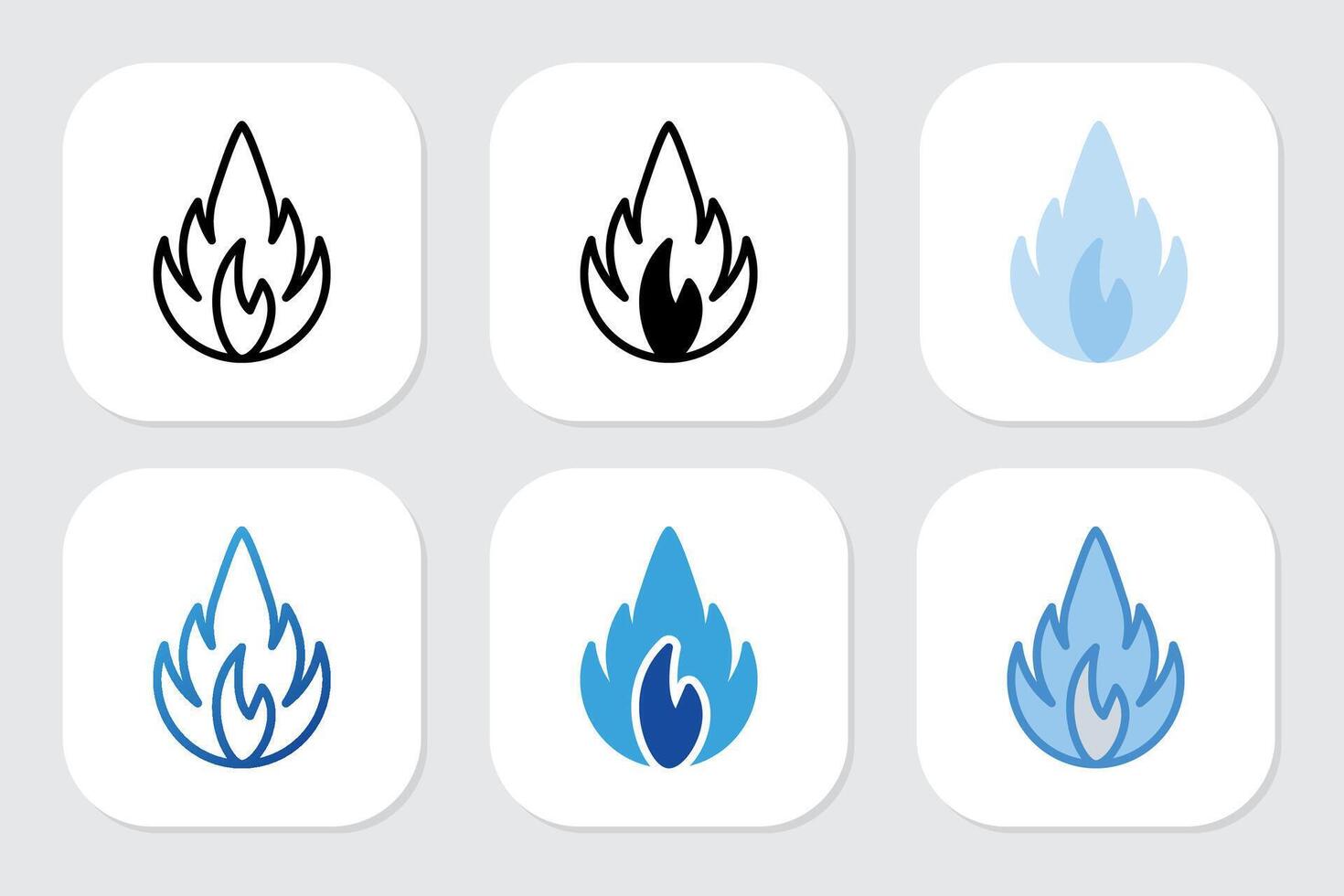 fire icons with various design styles vector