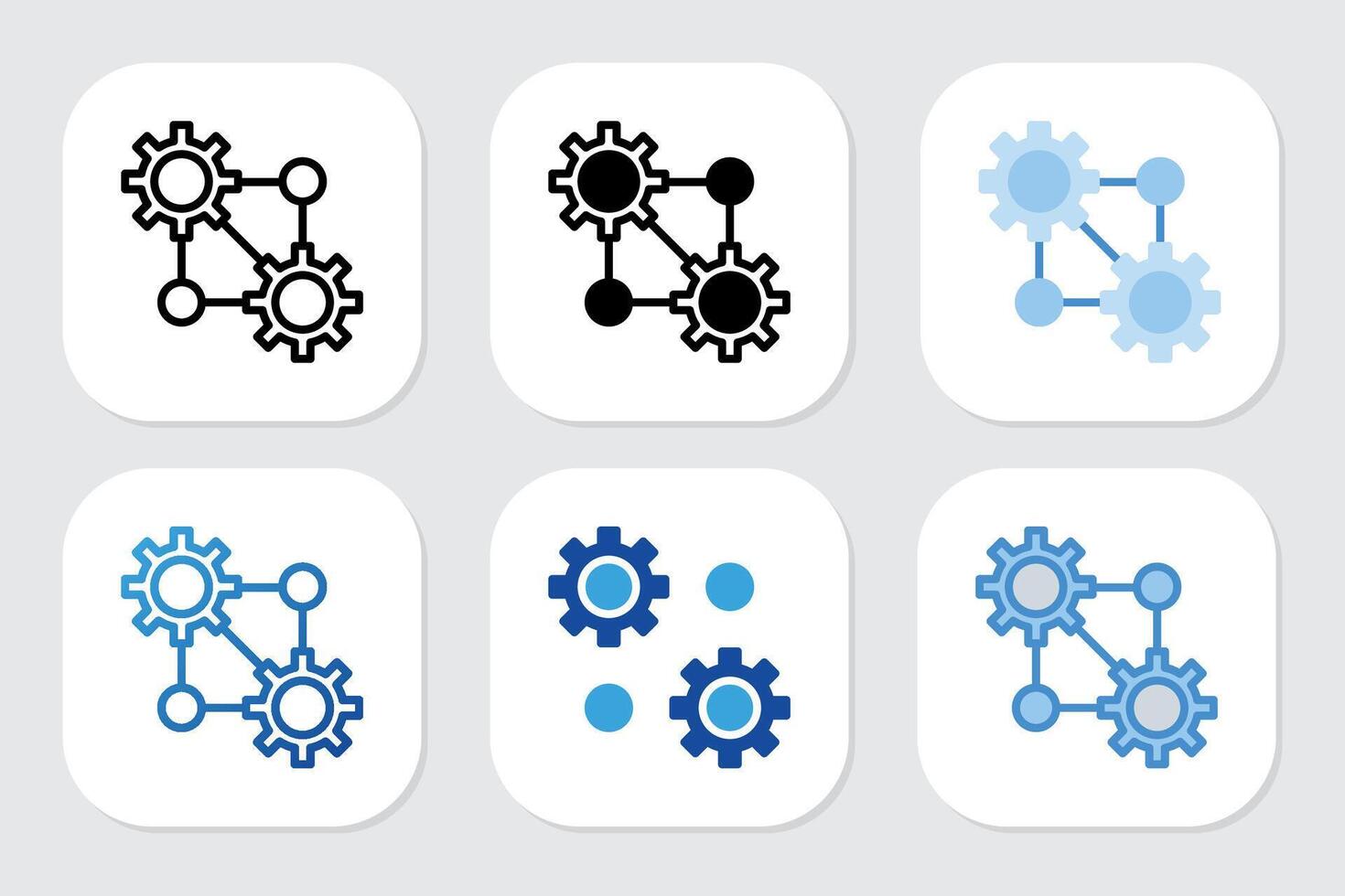 Machine icons with various design styles vector