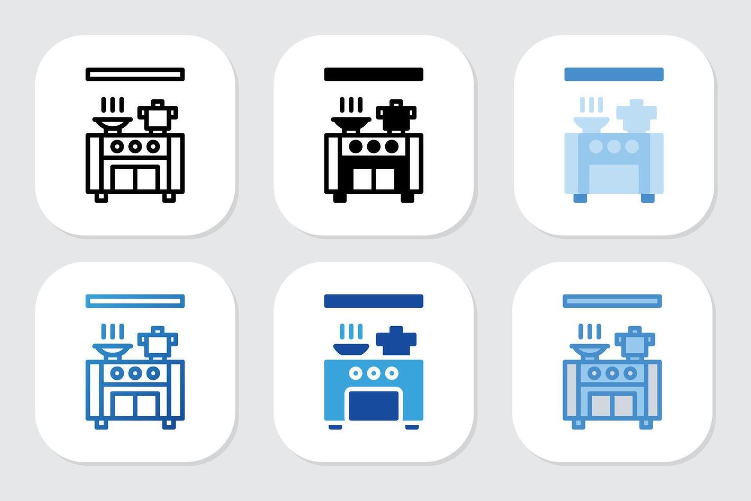 Cooking icons with various design styles vector