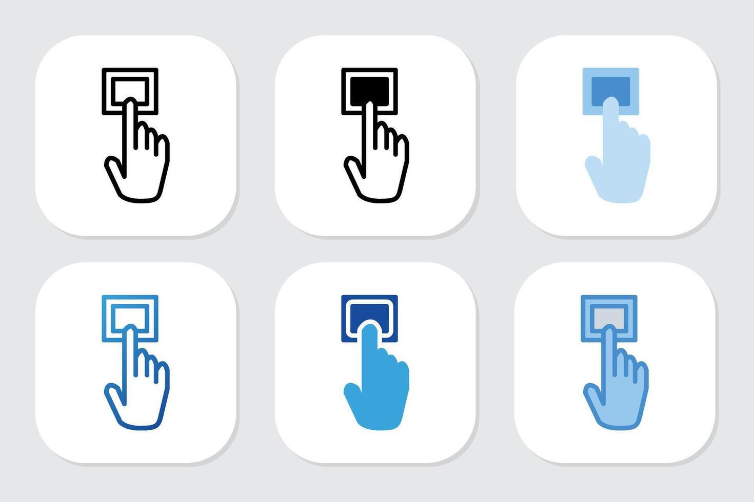Finger icons with various design styles vector