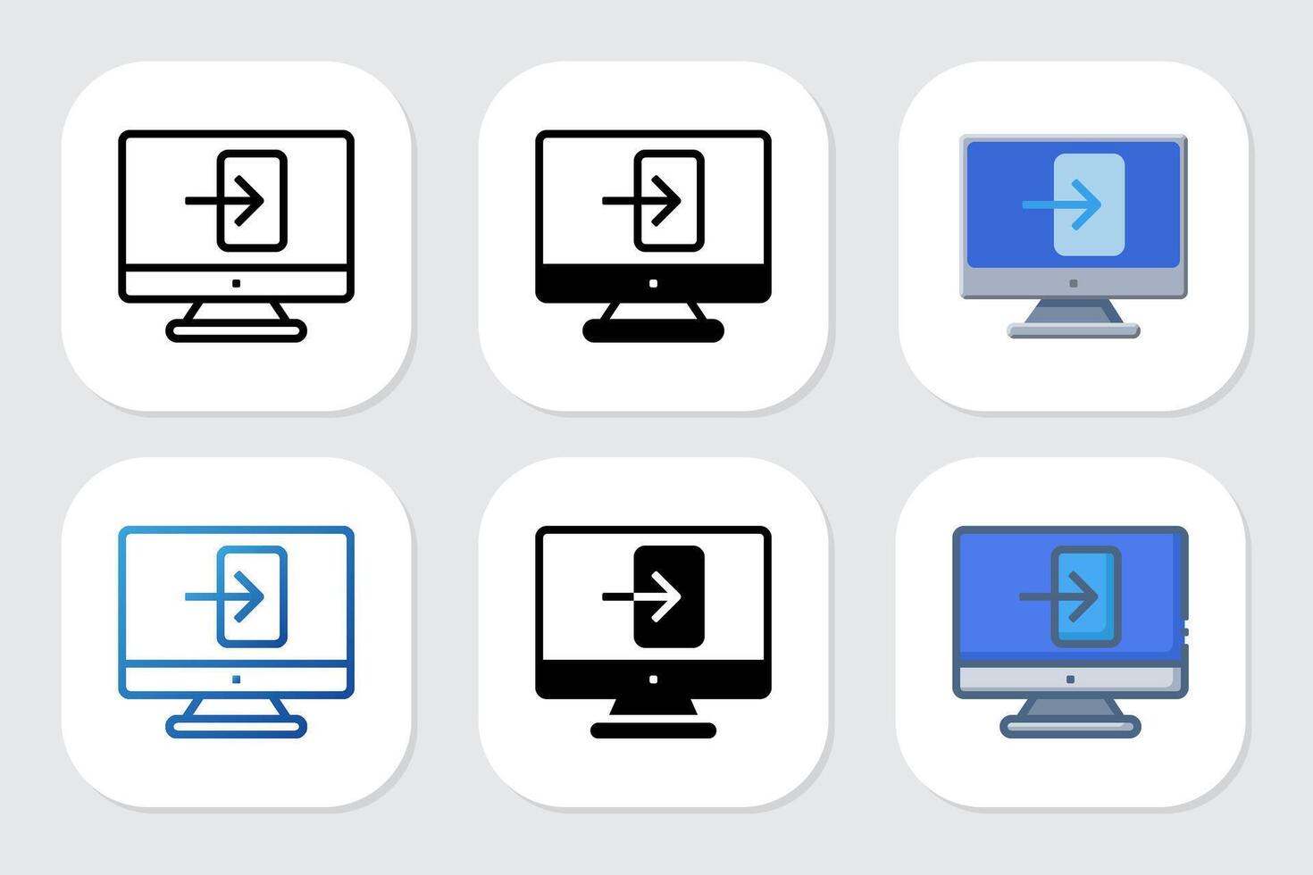 login icons with various design styles vector