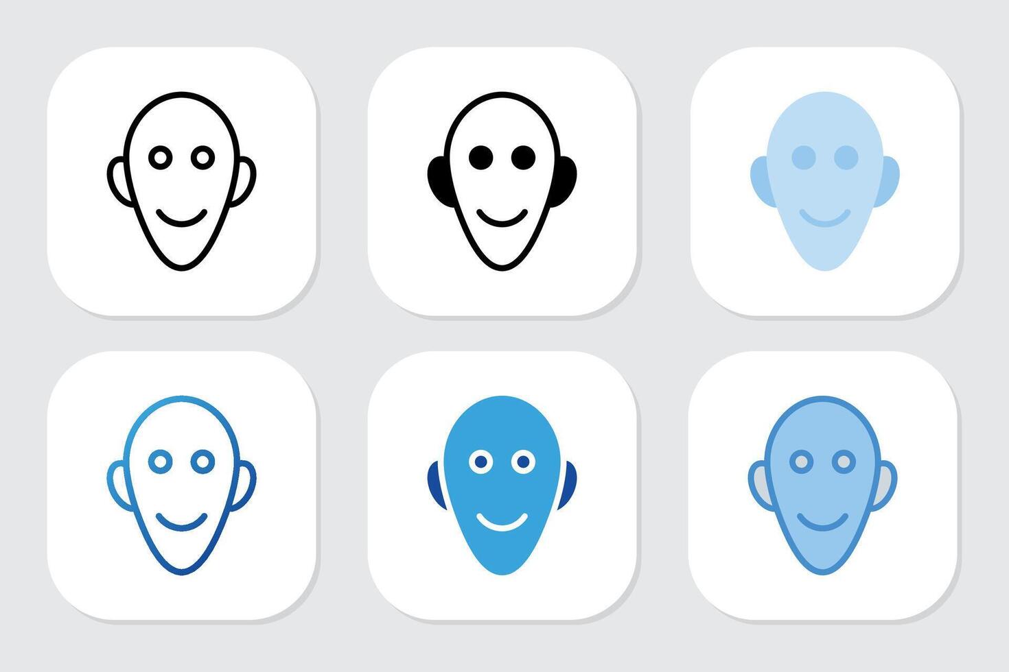 Head icons with various design styles vector