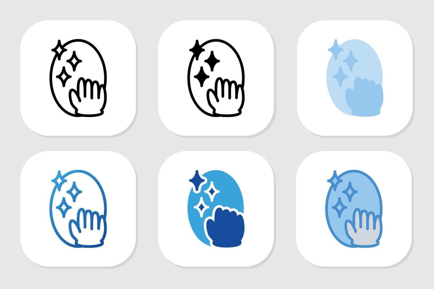 Cleaning icons with various design styles vector