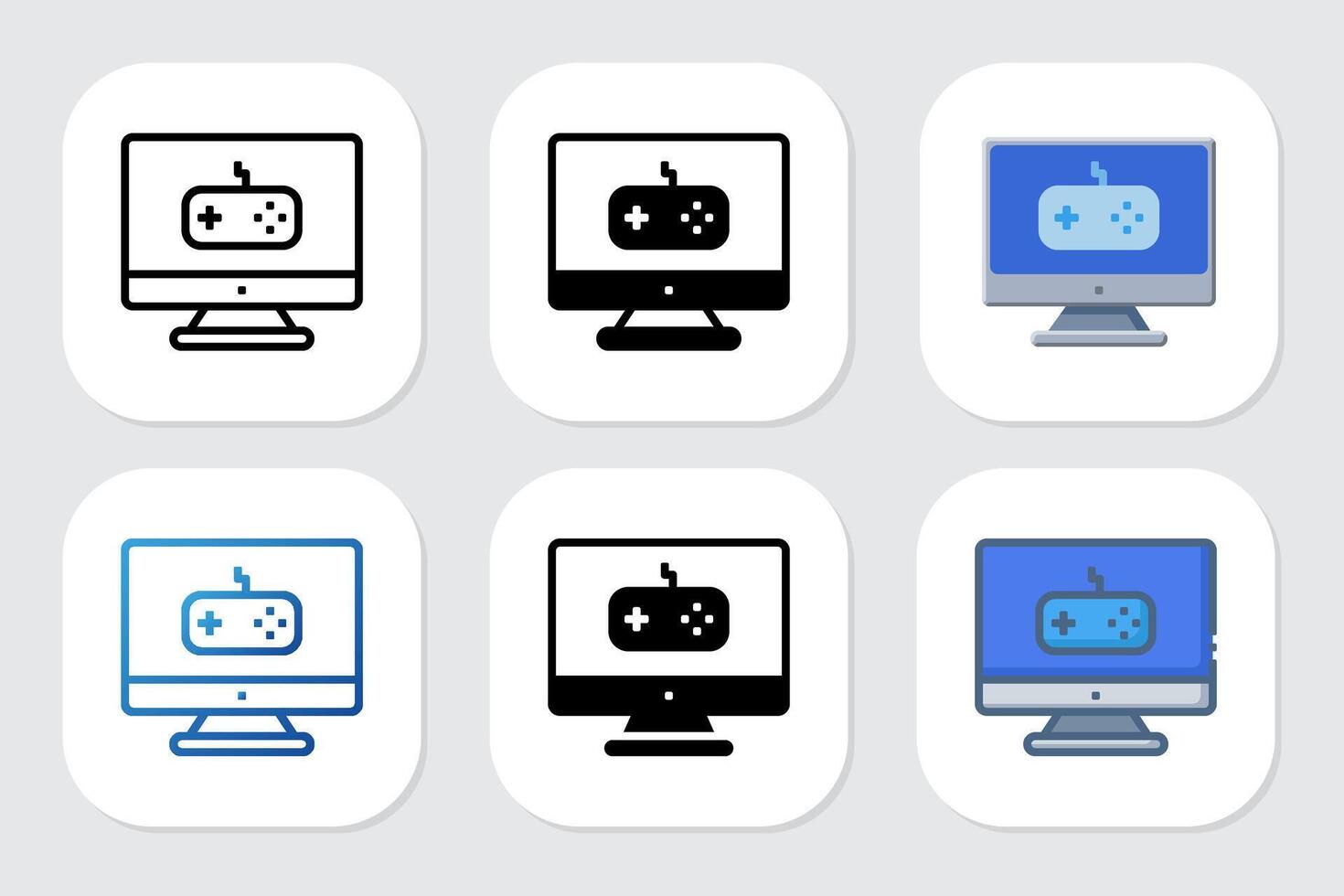 games icons with various design styles vector