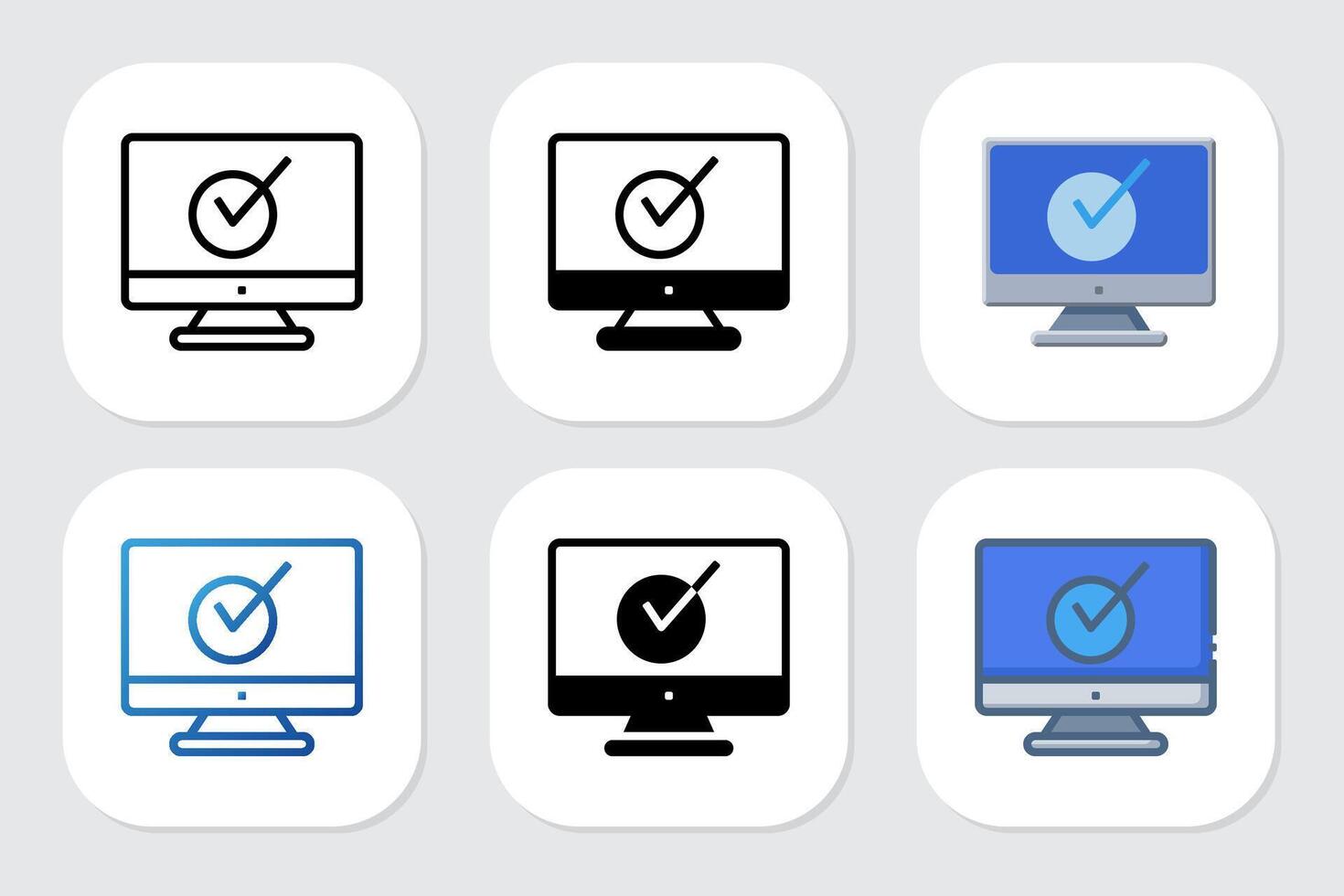 done icon with various design styles vector