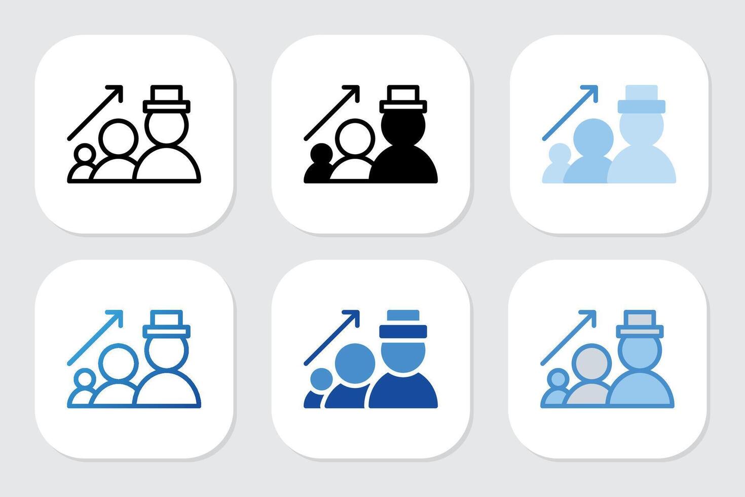 Age icons with various design styles vector